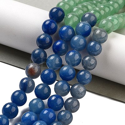 Natural Yellow/Green/Blue/Red Aventurine Beads Strands G-B095-A03-03-1