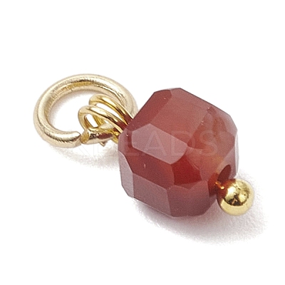 100Pcs 10 Styles Natural Stone Faceted Cube Charms PALLOY-JF04520-02-1