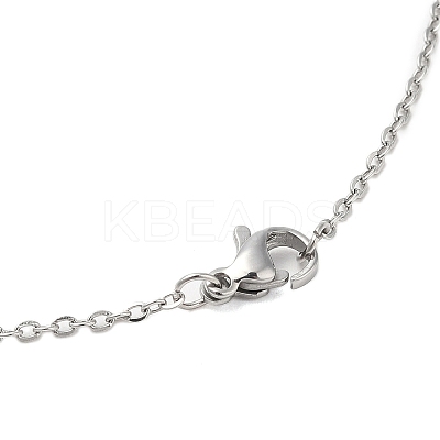 Non-Tarnish 201 Stainless Steel Cable Chain Heart Frame Pendant Necklaces for Women LS-NJEW-U005-03P-1