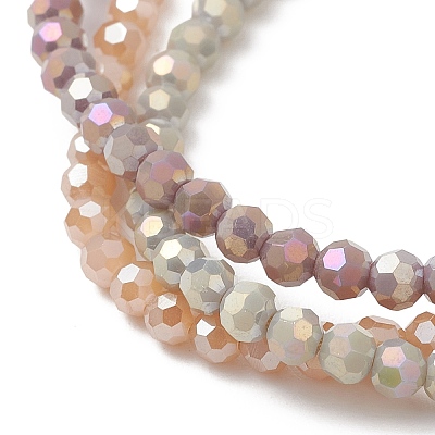 Electroplate Imitation Jade Glass Beads Multi-strand Bracelets BJEW-JB13309-1