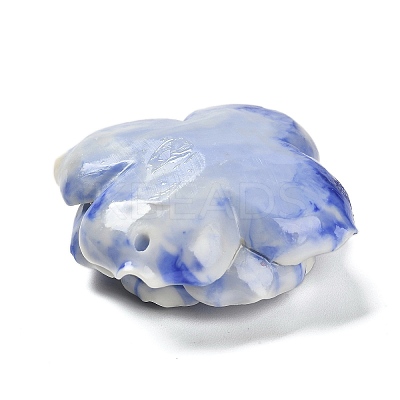 Synthetic Shell Dyed Carved Flower Connector Charms SHEL-D081-01C-1