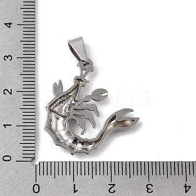 304 Stainless Steel Pendants STAS-B167-12B-P-1