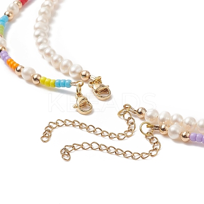 2Pcs 2 Styles Alloy Enamel Tree & Star Pendant Necklaces Set NJEW-JN04186-1