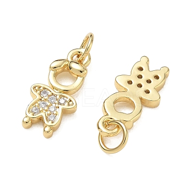 Brass Micro Pave Clear Cubic Zirconia Pendants CU-CBA9AFC-01G-17-1
