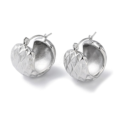 Non-Tarnish 304 Stainless Steel Thick Hoop Earrings STAS-Z052-12P-1