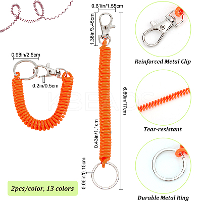 26Pcs 13 Colors Plastic Spring Rope for Mobile Phone Bag Accessories FIND-CP0001-61-1