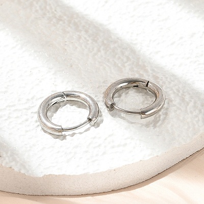 Tarnish Resistant 202 Stainless Steel Huggie Hoop Earrings EJEW-O087-06F-P-1