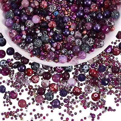2 Bag Glass Round Beads Set JX547O-1