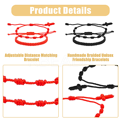 8Pcs 4 Style Nylon Braided Cord Bracelets Set BJEW-FI0001-52-1
