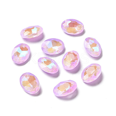 Mocha Fluorescent Style Glass Rhinestone Cabochons GGLA-M005-01B-371MK-1