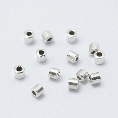 Anti-Tarnish Rhodium Plated 925 Sterling Silver Crimp Beads STER-G027-20P-1