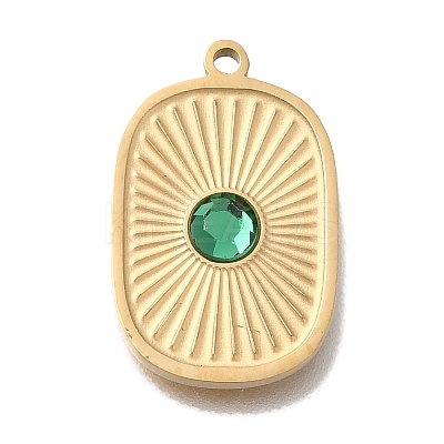 Ion Plating(IP) 304 Stainless Steel Rhinestone Pendants STAS-P371-061G-1