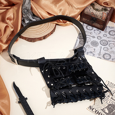 PU Leather with Alloy Waist Fencing Sheath AJEW-WH0248-519B-1
