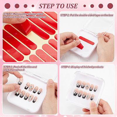 20Pcs Transparent Plastic Nail Art Tool Storage Box CON-BC0007-03C-1
