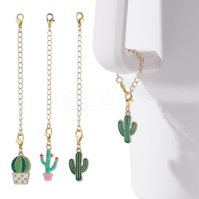 3Pcs 3 Styles Cactus Alloy Enamel Cup Charms HJEW-JM02163-1