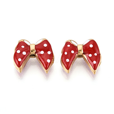 Ion Plating(IP) 304 Stainless Steel Enamel Beads STAS-N114-23K-G-1