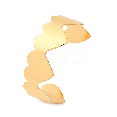Romantic 304 Stainless Steel Cuff Bangles for Women BJEW-Q045-01G-1