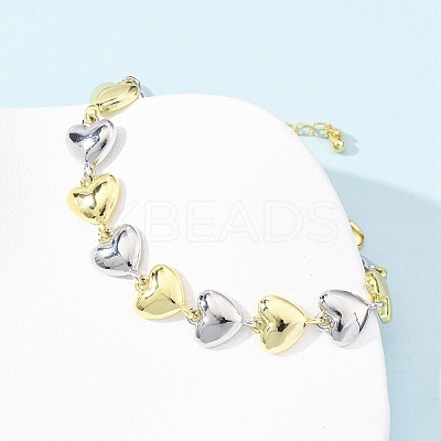 Brass Link Chain Bracelets for Women BJEW-G762-02GP-1