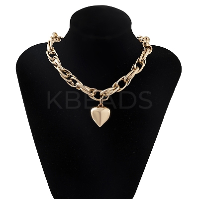 Heart Pendant Necklace LS-NJEW-K261-03G-1