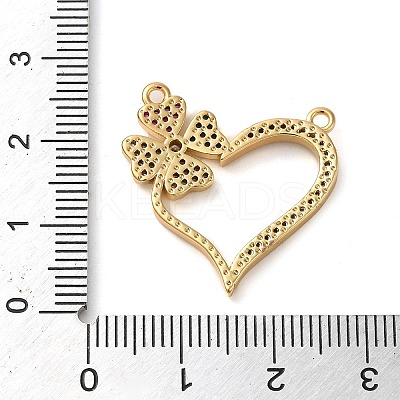 Brass Micro Pave Colorful Cubic Zirconia Connector Charms KK-G483-10G-1