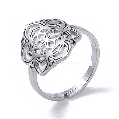 Non-Tarnish 201 Stainless Steel Adjustable Rings LS-RJEW-C074-06P-1