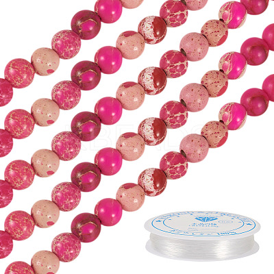 DIY Natural Regalite/Imperial Jasper/Sea Sediment Jasper Beads Bracelets  Making KIts DIY-TA0002-69F-1