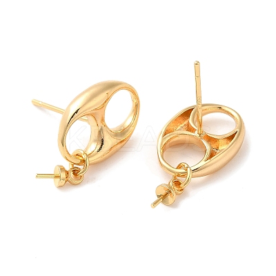 Brass Stud Earring Findings KK-P239-05G-1
