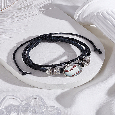 1Pc Sport Theme Cowhide Multi-strabd Bracelets BJEW-LP0003-50D-1