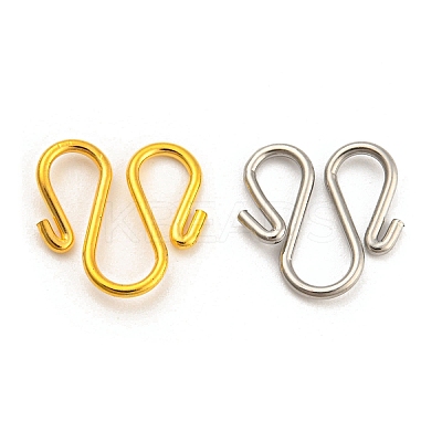 60Pcs 2 Colors 304 Stainless Steel Hook Clasps STAS-UN0050-71-1