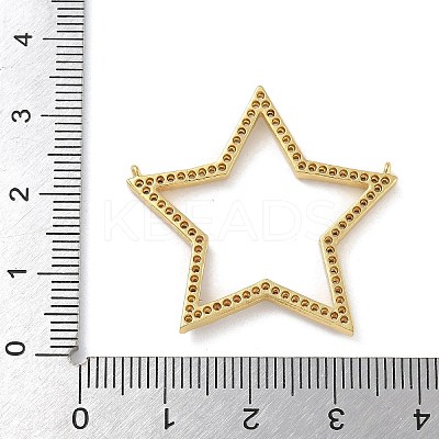 Rack Plating Brass Micro Pave Cubic Zirconia Connector Charms KK-G515-42G-01-1
