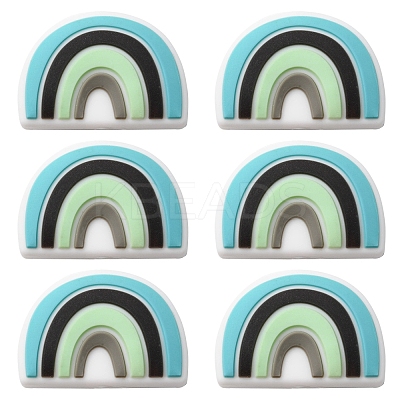 6Pcs Food Grade Eco-Friendly Silicone Focal Beads SIL-YW0001-04B-1