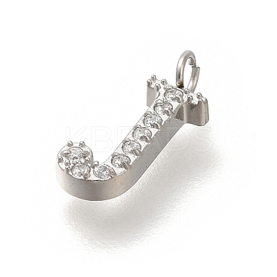 304 Stainless Steel Micro Pave Cubic Zirconia Pendants STAS-H228-06P-J-1