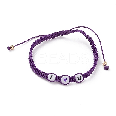 Adjustable Waxed Polyester Cord Braided Bead Bracelets BJEW-JB05846-05-1