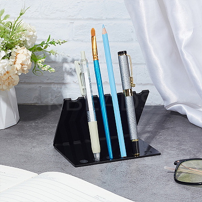 Letter V Shaped Acrylic Pencil & Makeup Brush Holder AJEW-WH0314-480-1