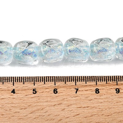 Handmade Foil Lampwork Beads Strands FOIL-C002-01F-1