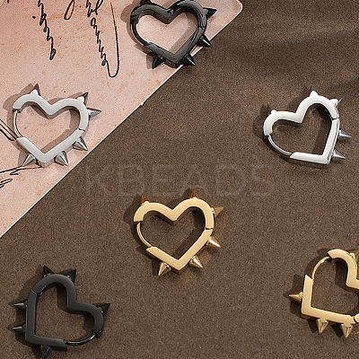 6Pcs 3 Colors Stainless Steel Hoop Earrings EJEW-BBC0001-88-1