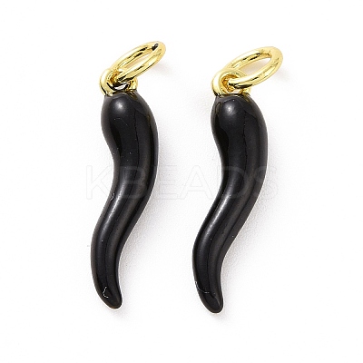 Rack Plating Brass Enamel Charms KK-C008-20G-1