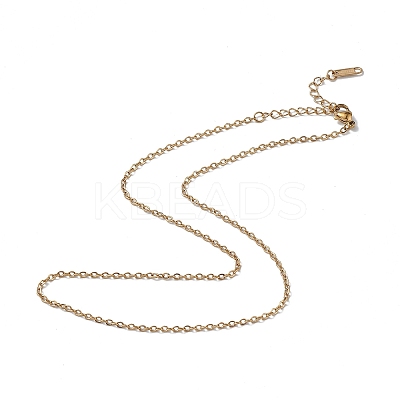 Ion Plating(IP) 304 Stainless Steel Cable Chain Necklace for Men Women NJEW-K245-025A-1