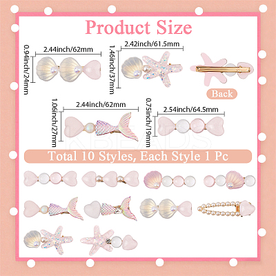 2 Bags 2 Styles Resin & Alloy Alligator Hair Clips AJEW-CY0001-39A-1