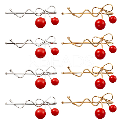 8Pcs 2 Colors Alloy & Plastic Hair Bobby Pin PHAR-HY0001-05-1