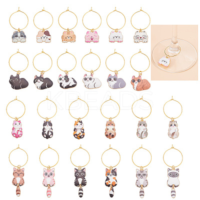 Brass Wine Glass Charms AJEW-GO00018-1