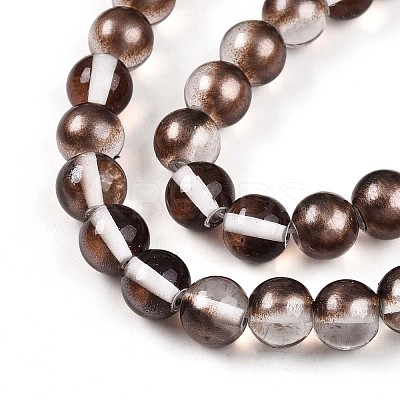 Baking Paint Transparent Glass Beads Strands DGLA-N011-8mm-09-1