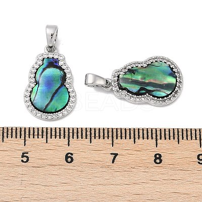 Brass Micro Pave Clear Cubic Zirconia Pendants KK-Q030-08P-1