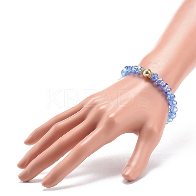 4Pcs 4 Style Glass & Rhinestone Beaded Stretch Bracelets Set for Women BJEW-JB08803-1