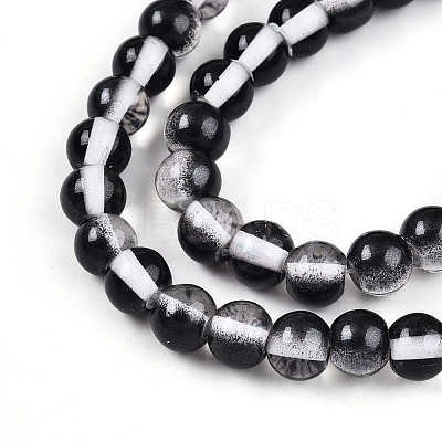 Baking Paint Transparent Glass Beads Strands DGLA-N011-6mm-10-1