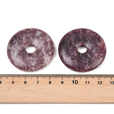 Natural Lepidolite Pendants G-K099-40mm-02-1