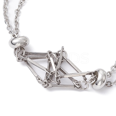 Tarnish Resistant 201 Stainless Steel Macrame Pouch Braided Gemstone Holder Bracelet Making BJEW-JB09620-02-1