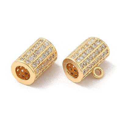 Plating Brass Micro Pave Cubic Zirconia Pendants KK-B074-60G-1