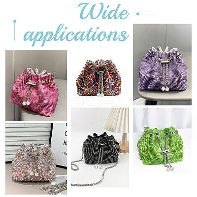 2Pcs Alloy Bucket Bag Drawstring Chains DIY-WR0003-08P-1