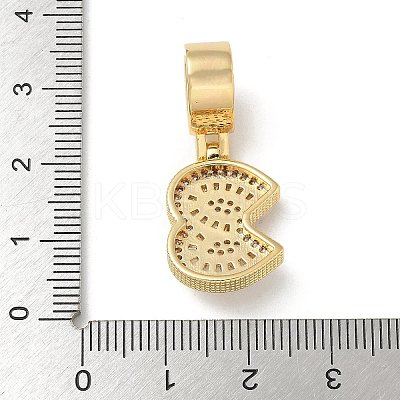 Brass Clear Cubic Zirconia European Dangle Charms LS-KK-R003-01G-03-1